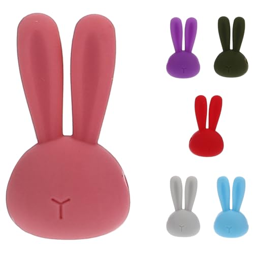 6Pcs Rabbit Wine Charms Bunny Ears Wine Glass Charms Easter Glass Markers Wine Charms Glass Identifiers Wine Glass Tags for Stem Glasses Tasting Party Decoration, 3.2X1.5X1.5CM