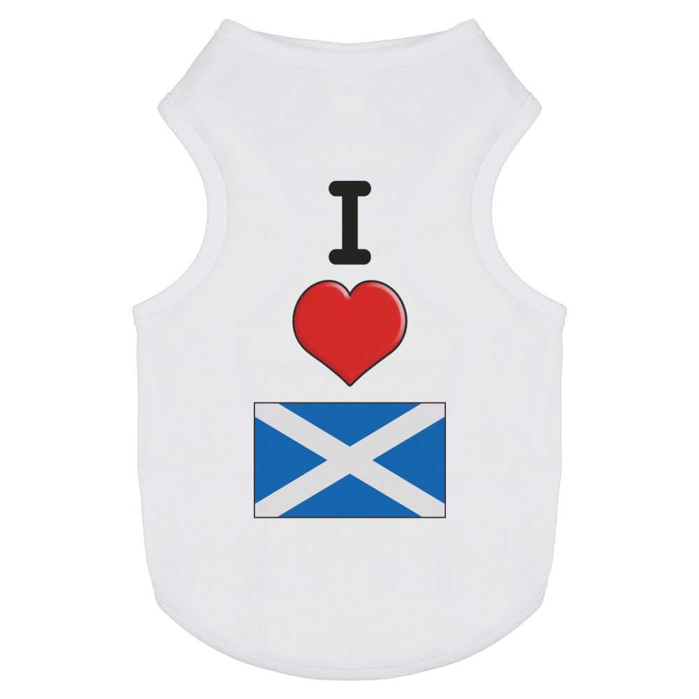 Azeeda 'I Love Scotland' Pet Dog/Cat T-Shirt, M (PT00093990)