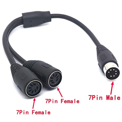 OpenII Cable Divisor DIN de 7 Pines, Conector Macho de 7 Pines a Adaptador de 2 Conectores DIN Hembra y Cable en Y para Sistemas estéreo Bang Olufsen Naim Quad