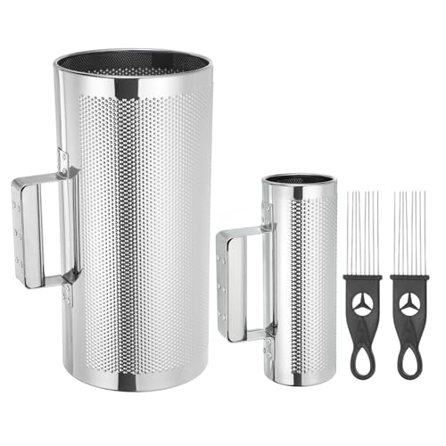 MECCANIXITY Stainless Steel Guiro Shaker Instrument 3" x 8" 6" x 12" Latin Percussion Instrument with Scraper Musical Training Tool Metal Guiro for Band Sand Hammer Performance