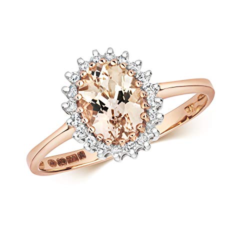 Bague Solitaire Or Rose et Diamant avec Morganite, le Cadeau Idéal pour Femme