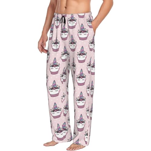 Vosery Mens Pajama Pants - Soft Sleep Lounge Pants for Men, Cute Cupcake Long Casual Men' s PJ Bottoms Pants with Pockets2