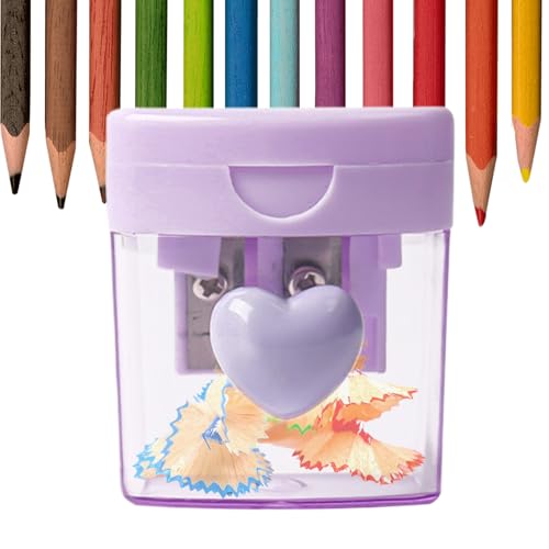 Sacapuntas | Con Tapa Colorida Y Accesorios De Doble Orificio,Afiladores De Lápices Portátiles - Para Niños Aula Creación Artística Oficinas De Artistas Hogar Dibujo Guardería Maquillaje