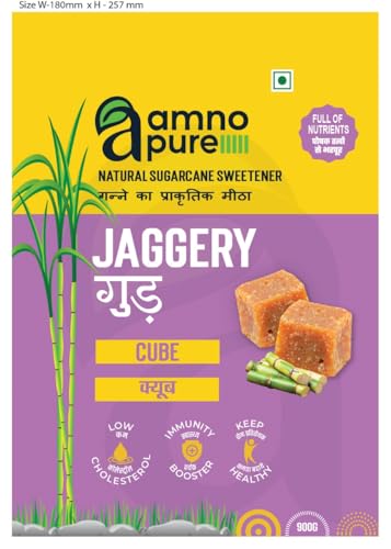 Natural Pure Jaggery Cube | Bheli, Bellam, Sarkkara, Gud, Gur, Cholestrol Free, 100% Natural - 900G Pouch