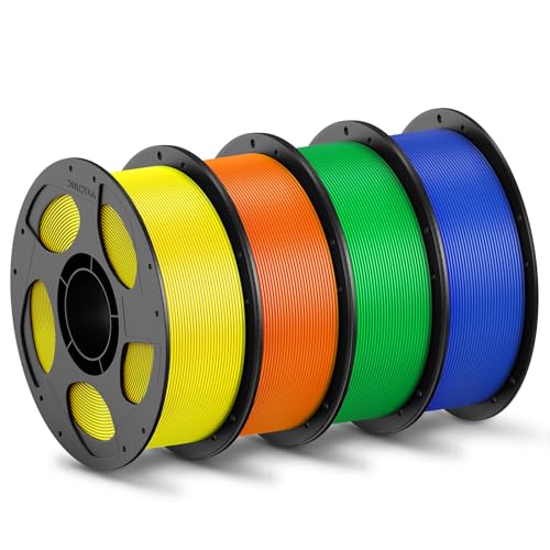 ANYCUBIC PLA Filamento de Impresora 3D, RFID Filamento para Impresión Inteligente, Carrete Extraíble y Reutilizable, Dimensional +/- 0,02mm, 4KG, Azul + Verde + Naranja + Amarillo