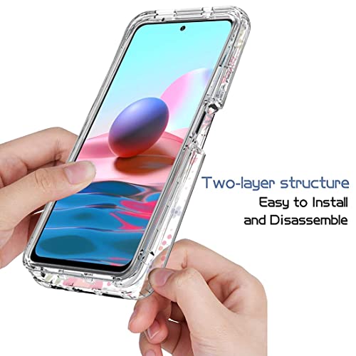 Coque Redmi Note 10 4G fleurie en TPU avec protection écran - 4