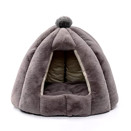 猫ハウス 猫ベッド ペットベッド 冬用 暖かい もこもこ 猫用 ベ ッド 小型犬 キャットハウス クッション 寝床 ペットハウス 冬寒さ対策 ソフトケージ 冬用 暖かいぐっすり眠れる休憩所 (ブルー)(グレー)