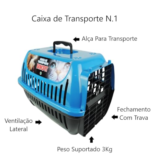 Genérico, Caixa De Transporte N1 Azul Pet Gato Gaiola Carregar Coelhos