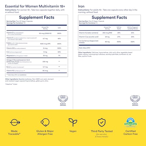 Ritual Blood Support Duo New 48-Hour Iron BioSeries™ and Essential Multivitamin for Women 18+ to Support Foundational Health*, 30 Days Supply - image 3