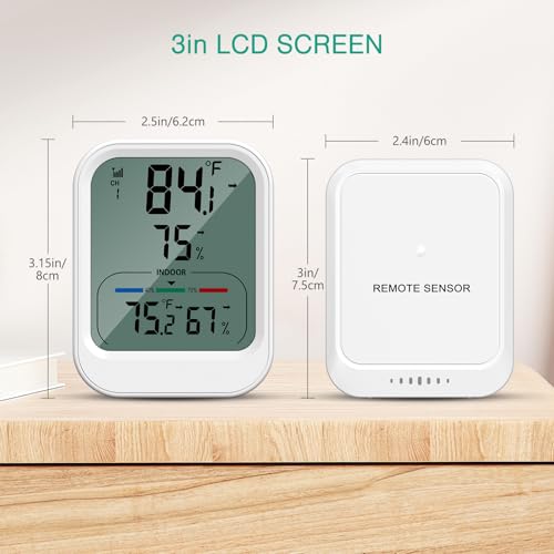 Oria OUS-HY-WA151KM Digital Thermometer Hygrometer, Wireless Indoor Outdoor Thermometer thumb #5