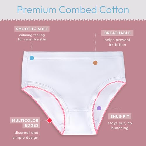 Feathers Solid White Snug Tagless Super Soft Cotton Underwear - Girls Underwear Briefs Panties 5-Pack (Multicolor)3