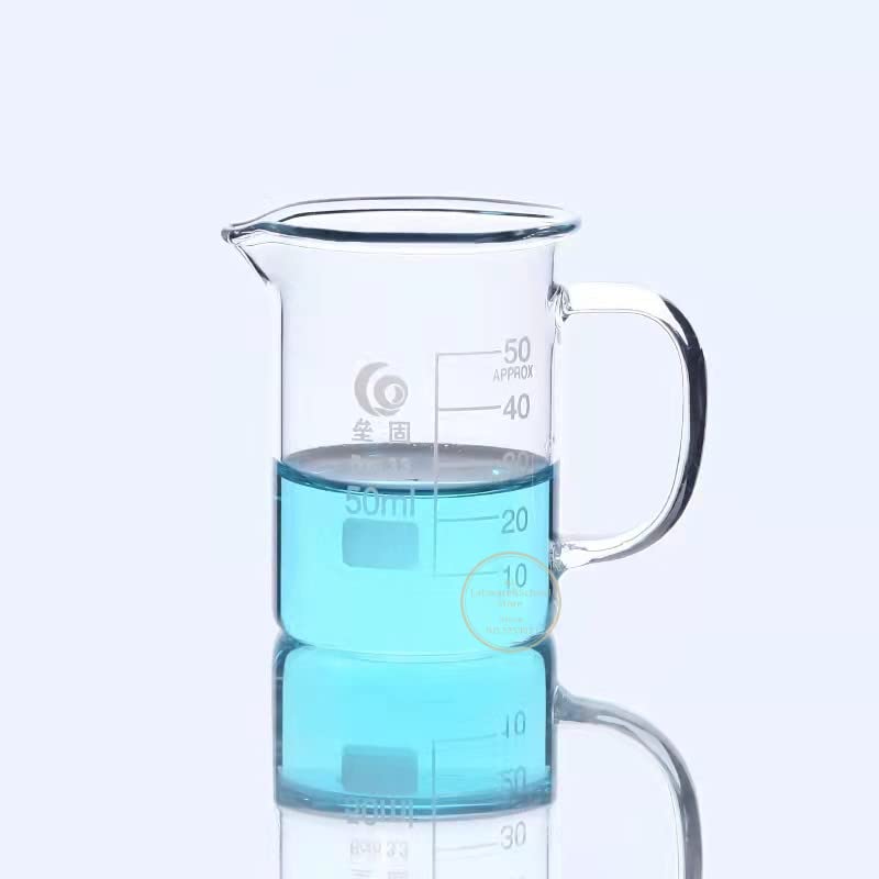 1 ud./Lote Vaso de precipitados de Vidrio Completo de Laboratorio de 50 ml-2000 ml con Mango de Vidrio for Vasos de medición de Vidrio químico cristalería(2000ml)