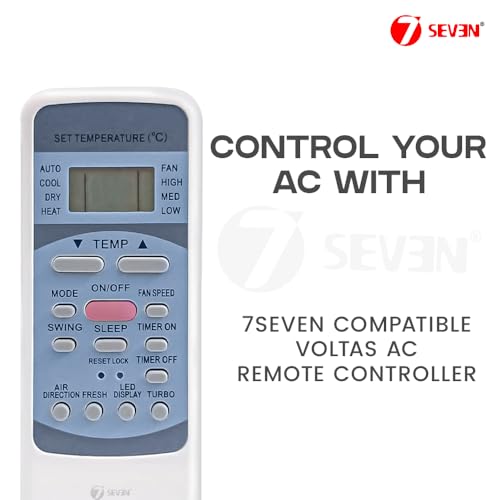 Image of 7SEVEN Compatible Air Conditioner remotes for Original Voltas AC Remote Control Suitable for 1 1.5 2 ton Split or Window ac - Match Exactly with Old Model 12 Remote for Better Performance