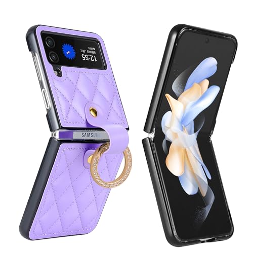 ASUS wish �g�ѓd�b�P�[�X Samsung Galaxy Z Flip 3 5G 2021�p �����O�t���Z���J�o�[ ���^ �X���� �ϏՌ� �V�F�� ��� PU �t�F�C�N���U�[ �ی� ZFlip3 Z3 Flip3 3Z ���� �K�[���Y �p�[�v��