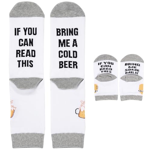 Dad Baby Matching Socks, New Dad Gifts, Cotton Daddy and Baby Socks, Men Husband Son Gift Idea Fathers Day Birthday Christmas, Baby Shower Gifts for Girls Boys