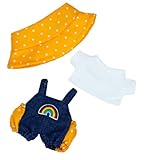 Adorable 17cm Doll BB Denim Jumpsuit – Trendy Doll Clothes for Blythe, BJD, & Pullip – Kawaii Outfit for Collectors Unique Gift ONLY fits on Macarons (Yellow)