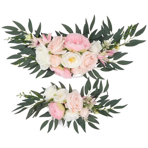Arche de mariage 2 pièces fleurs roses réutilisable et résistant pour décoration de fête