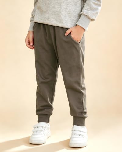Image of GFQLONG Toddler Boys 2 Pack Cotton Active Jogger Sweatpants,Kids Casual Athletic Solid Pocket Pull On Pants