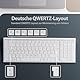 Tastatur Maus Set Kabellos, iClever kabellose Tastatur und Maus Ultra-Dünne Wiederaufladbare Funktastatur für PC/Laptop/Smart TV, QWERTZ Layout, Weiß