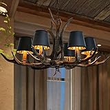 Lámparas de araña, E14, Estilo Vintage, Retro, de Resina, industriales, para Loft, Altura Ajustable, Colgantes, Pantalla de Tela, iluminación para Sala de Estar, Bar, Comedor, decoración, 6 unida