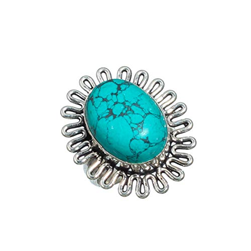 Bague turquoise fait main en argent 925 Santa Rosa taille 6.75 SF-1889