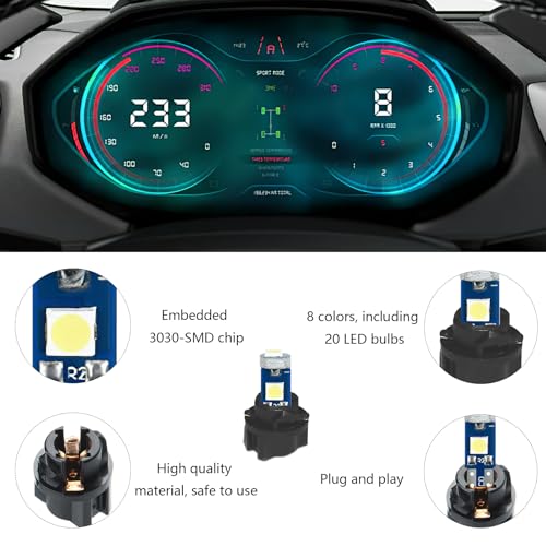20 luces LED T5 para tablero de auto color hielo miniatura 5