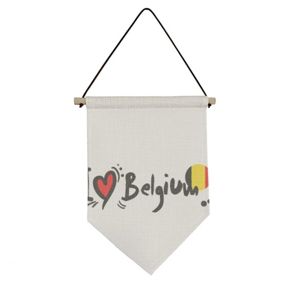 Drapeau Belgique I Love Belgium - Toile à suspendre décoration murale originale
