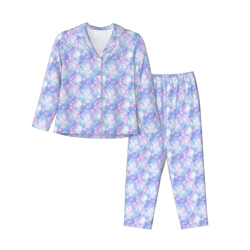 Pyjama sirène femme ensemble 2 pièces à manches longues imprimé chic