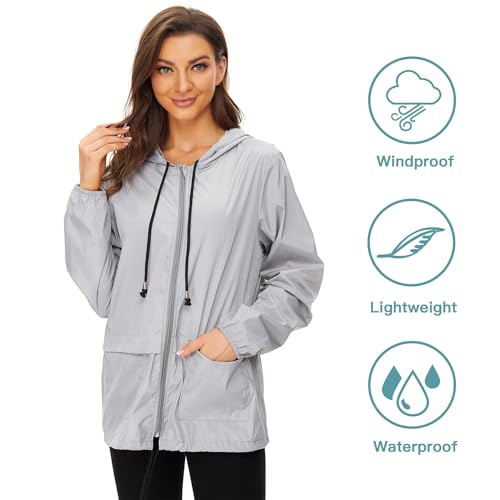 Lightweight Rain Jacket Women Raincoat for Women Packable Rain Coat Windbreaker Rain Jackets Waterproof with Hood4