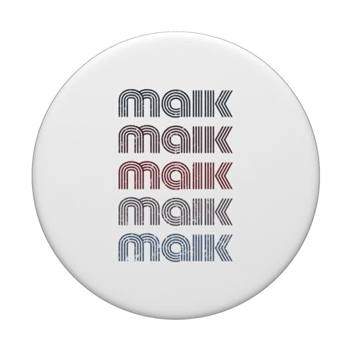 70s Vintage Personalized First Name Maik PopSockets Swappable PopGrip, Black - Image 3