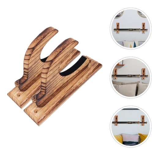 Happyyami Suporte De Espada De Madeira Para Espada 2 Peças Montado Na Parede Cabide De Espada Samura