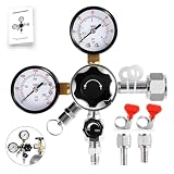 CGA-320 Kegerator Regulator, Dual Gauge Co2 Regulator for Kegerator Co2 Regulator Beer Tap for Keg with 1/4'' & 5/16'' Quick Disconnect Barb Connectors & Safety Relief Valve for Co2 Cylinder Tank