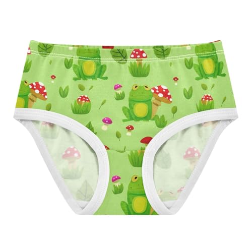 Cute Green Frogs Red Mushrooms Toddler Underwear Custom 2t Cotton Panties Little Girl Funny Kids Briefs Undies