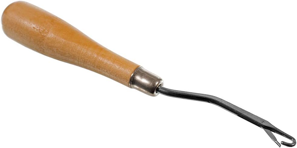 West Coast Paracord Bent Latch Hook Tool – Wooden Handle for Easy Grip – Crafting Tool for Yarn Projects – 6.5 Inches
