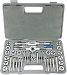 HFS (R) Metric and SAE Standard Tap and Die Rethread Set Rethreading Kit for Cutting External and Internal Threads (40 PCS)