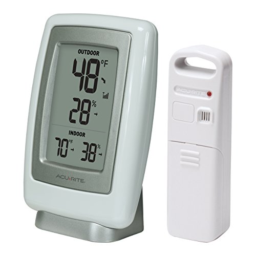 Acurite 00611 Indoor Outdoor Thermometer With Wireless Temperature Sensor & Hygrometer White Small #TOP2