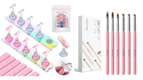 Soporte para uñas MelodySusie con pinceles y bases miniatura 1