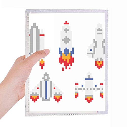 Carnet à spirale rechargeable fusée pixel pour ne plus perdre vos notes