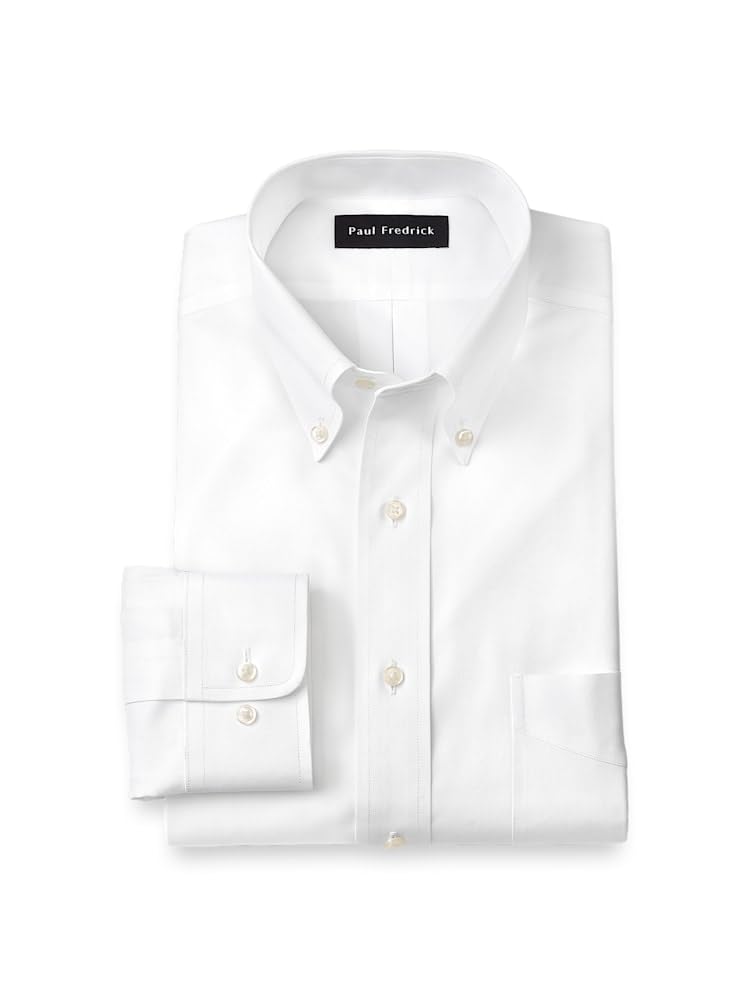 Paul Fredrick Men's Tailored Fit Cotton Non-Iron Pinpoint Cotton Dress Shirt
