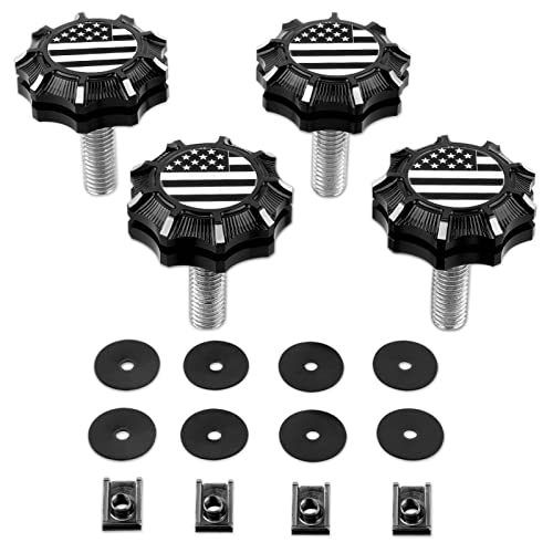 Saddlebag Locks Saddle Bags Theft Deterrent Mounting Hardware For Harley Touring Road King Street Glide Electra Glide Road Glide | Heavy-Duty, Easy-To-Install Security Screws | American Flag-Black #TOP2