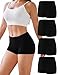 Briyat Damen Panties Boxershorts Boxer Shorts Women Underwear High Waist Boyshort Panties Cotton Unterwäsche Hot Pants Hipster Shorts Schwarz M