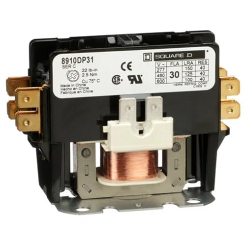 SCHNEIDER ELECTRIC 8910DP31V02 Contactor 600-Vac 30-Amp Dp Plus Options Electrical Box