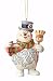 Jim Shore “Frosty the Snowman” Frosty with Broom Stone Resin Hanging Ornament, 4.375”