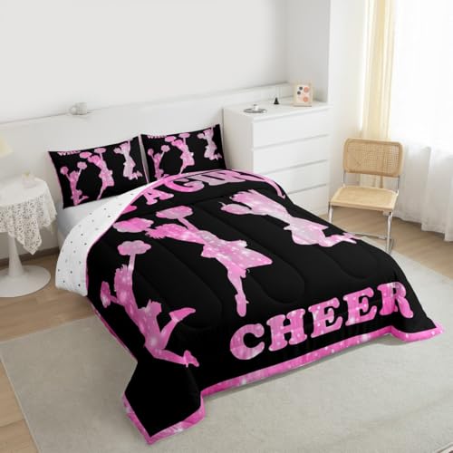 Image of Feelyou Cheer Comforter Set Queen Size for Kids Boys Girls 3Pcs