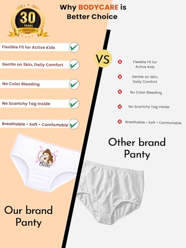 Image of BODYCARE Kids Girls Printed Panty Ultrasoft Underwear 100% Cotton Soft Comfortable | Skin Friendly | Innerwear Pack of 5-Assorted (KIA9103A-PK001) (Color & Print May Vary)