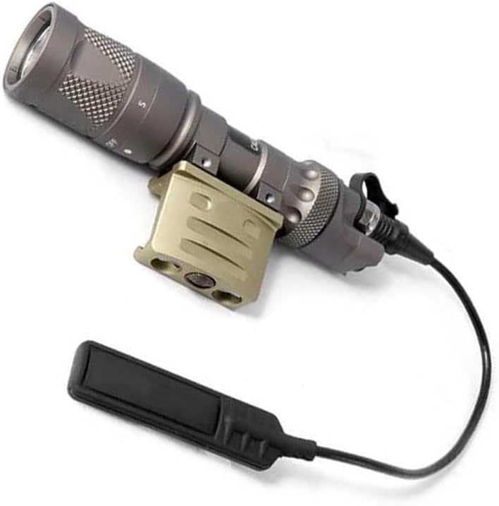 HATSEN Tactical M300V Flashlight IR Light with Flashlight Mount & Remote Pressure Switch Pad, 400 Lumens LED Light for Outdoor Hunting, Fit 20mm Picatinny Rail, Tan