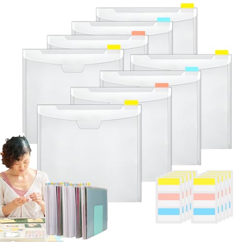 Generisch Organizador de papel para álbumes de recortes, versátil, transparente, con pestañas de registro autoadhesivas, solución de organización para uso en interiores y exteriores