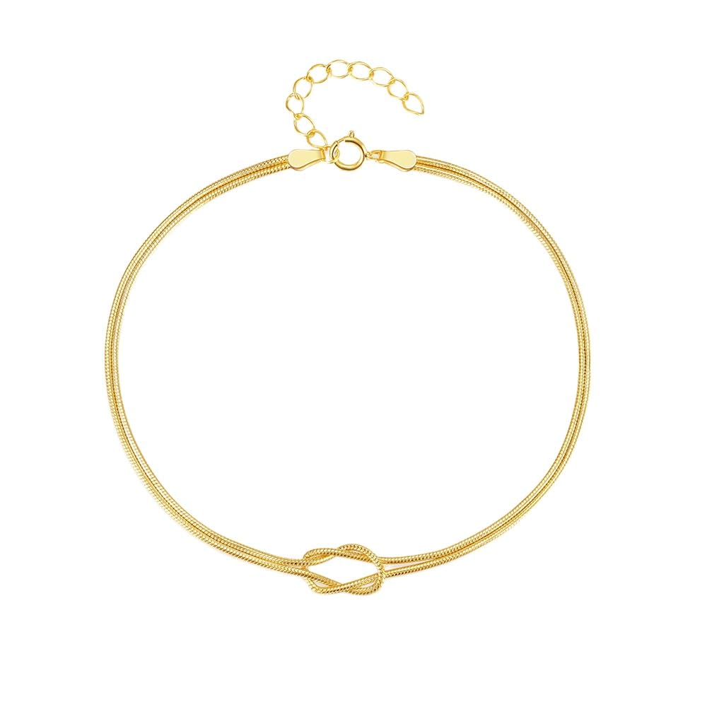 Pulseras De Plata Ley 925 Para Mujer， Pulsera Con Cierre De Resorte Ajustable, De Alta Gama, De Plata De Ley S925, Con Cadena De Hueso De Serpiente Y Nudos, Joyería Energética Para Mujer.