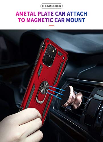 Zoeirc Galaxy S10 Lite Case/Samsung A91 Phone Case, [Military Grade] Magnetic Car Ring Holder Mount Kickstand Defender Protective Cover Case For Samsung Galaxy S10 Lite (2020) (Red) #TOP5