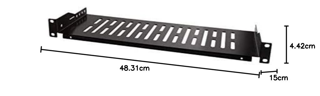 LogiLink SF1C25B - Scomparto scorrevole da 19" (1 U) per armadi server a pavimento con profondità di almeno 150 mm, capacità di carico max. 10 kg, nero